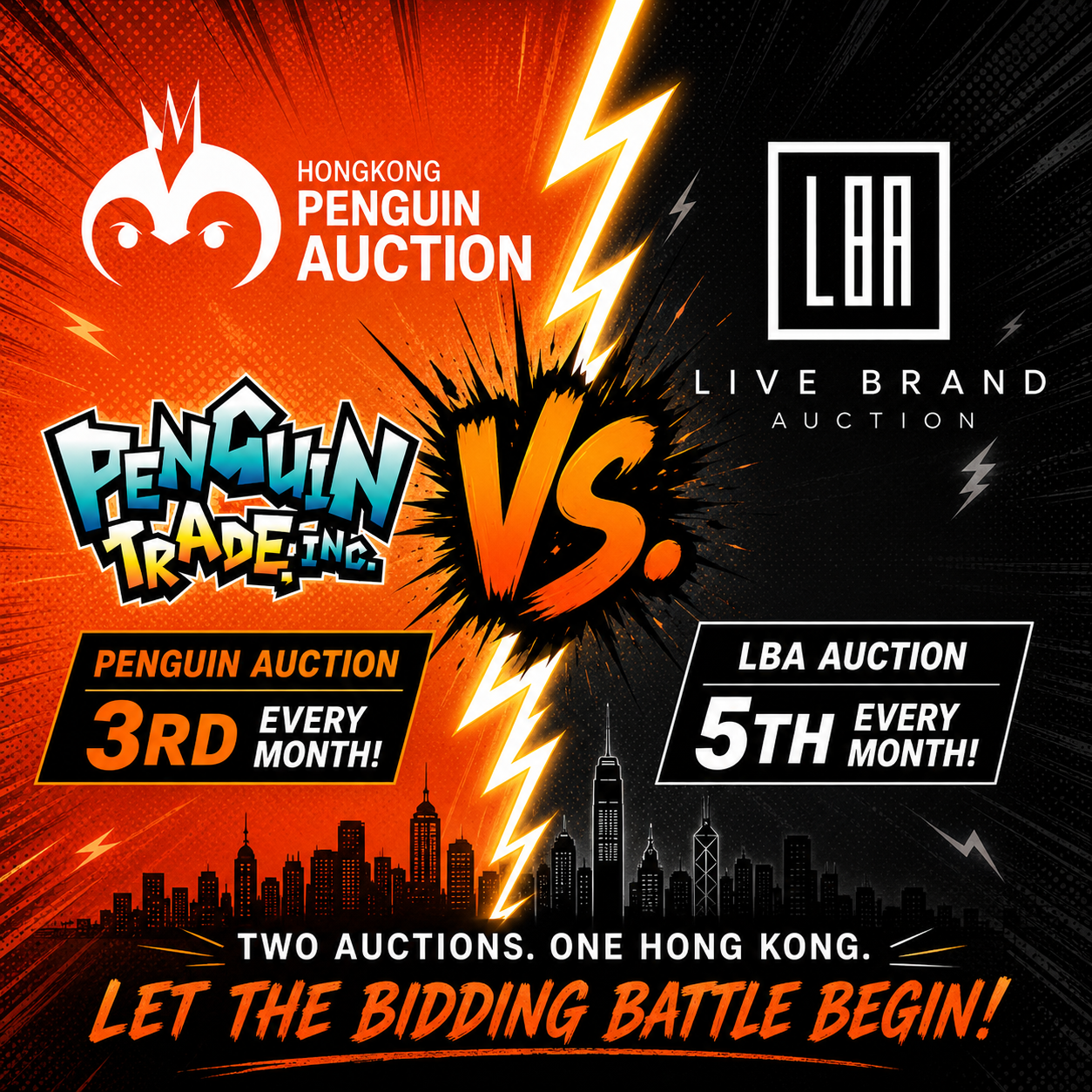 Penguin Auction HK and LBA HK poster